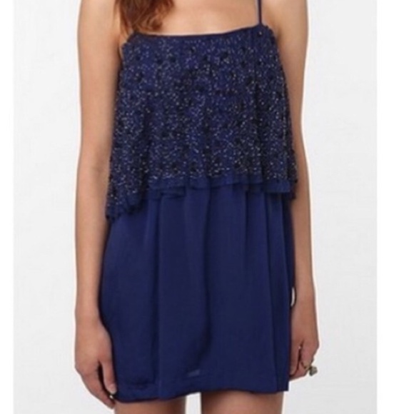 silence + noise Dresses & Skirts - SILENCE+ Noise Urban outfitters blue beaded dress